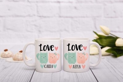 Чашки для пары с именами