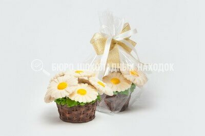 Корзина ручной работы «Ромашки»